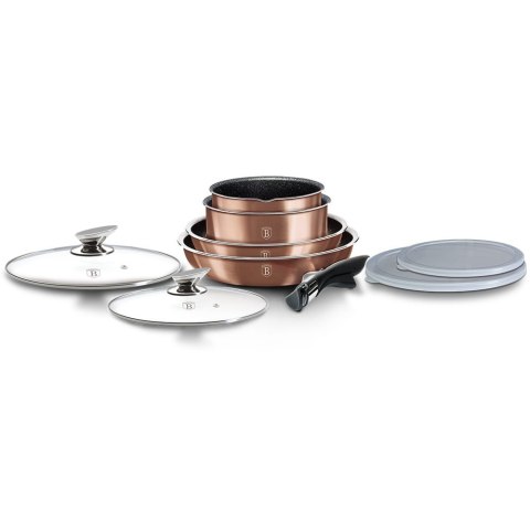 KOMPLET GARNKÓW 9-EL. CLICK & COOK BERLINGER HAUS METALLIC LINE ROSE GOLD BH-6147