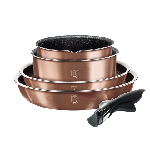KOMPLET GARNKÓW 9-EL. CLICK & COOK BERLINGER HAUS METALLIC LINE ROSE GOLD BH-6147