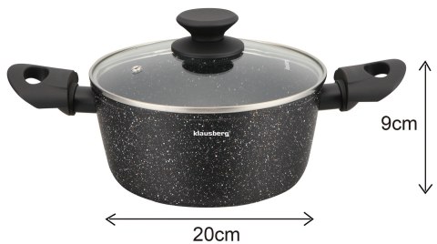 KOMPLET GARNKÓW Z MARMURKOWĄ POWŁOKĄ NIEPRZYWIERAJĄCĄ 12-ELE KLAUSBERG KB-7657