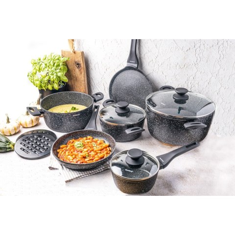 KOMPLET GARNKÓW Z MARMURKOWĄ POWŁOKĄ NIEPRZYWIERAJĄCĄ 12-ELE KLAUSBERG KB-7658