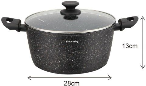 KOMPLET GARNKÓW Z MARMURKOWĄ POWŁOKĄ NIEPRZYWIERAJĄCĄ 12-ELE KLAUSBERG KB-7658