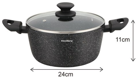 KOMPLET GARNKÓW Z MARMURKOWĄ POWŁOKĄ NIEPRZYWIERAJĄCĄ 12-ELE KLAUSBERG KB-7658