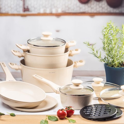 KOMPLET GARNKÓW Z MARMURKOWĄ POWŁOKĄ NIEPRZYWIERAJĄCĄ 12-ELE KLAUSBERG KB-7884