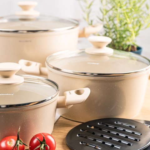 KOMPLET GARNKÓW Z MARMURKOWĄ POWŁOKĄ NIEPRZYWIERAJĄCĄ 12-ELE KLAUSBERG KB-7884