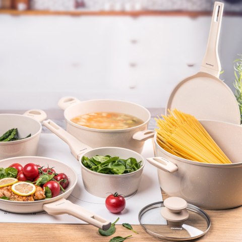 KOMPLET GARNKÓW Z MARMURKOWĄ POWŁOKĄ NIEPRZYWIERAJĄCĄ 12-ELE KLAUSBERG KB-7884