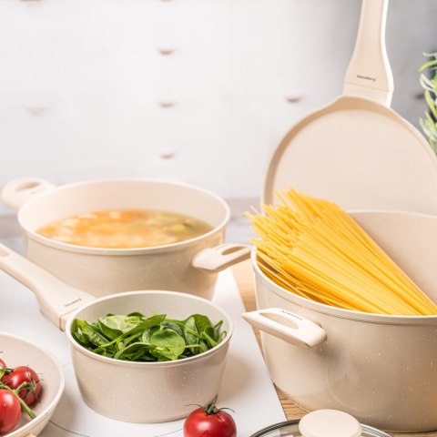 KOMPLET GARNKÓW Z MARMURKOWĄ POWŁOKĄ NIEPRZYWIERAJĄCĄ 12-ELE KLAUSBERG KB-7884