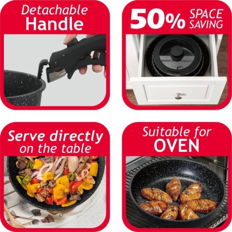 KOMPLET GARNKÓW Z MARMURKOWĄ POWŁOKĄ NIEPRZYWIERAJĄCĄ 5-ELE KLAUSBERG KB-7858