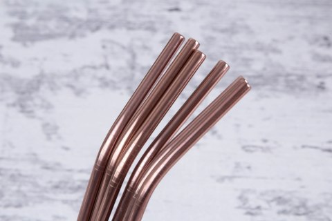 KOMPLET METALOWYCH SŁOMEK DO PICIA 6 ELEMENTÓW BERLINGER HAUS ROSE GOLD BH-2982