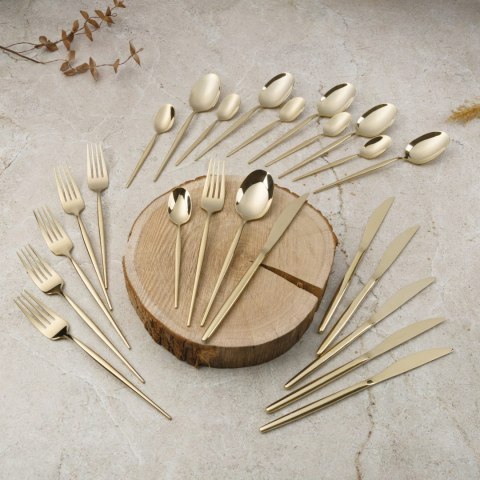 KOMPLET SZTUĆCÓW 24-ELE DLA 6 OSÓB BŁYSZCZĄCE SZAMPAŃSKIE BERLINGER HAUS BH-3067