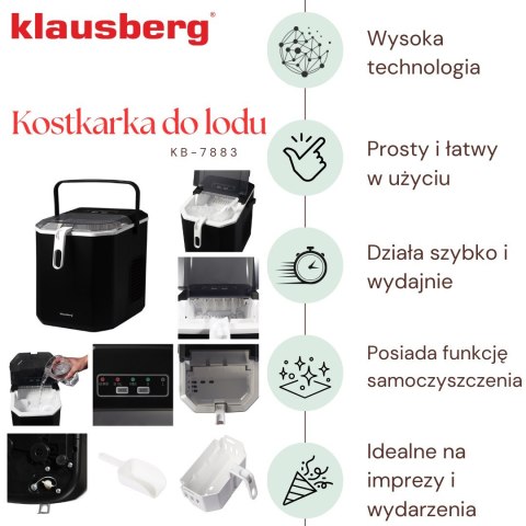 KOSTKARKA DO LODU AUTOMATYCZNA 1,2L 0.6KG 100W LED KLAUSBERG KB-7883