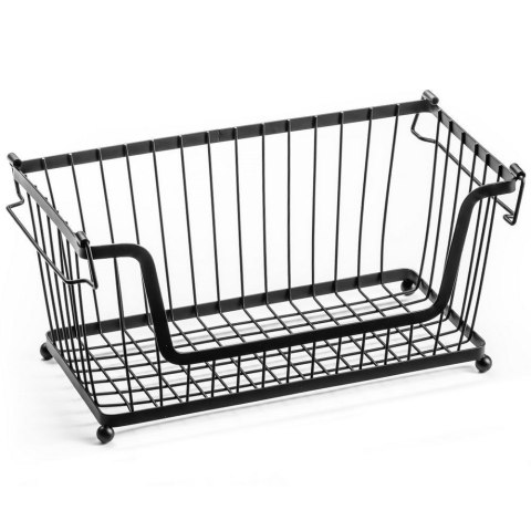 KOSZYK KOSZ NA OWOCE WARZYWA I WARZYWA METALOWY CZARNY 31X18X16CM VILDE 229007