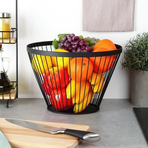 KOSZYK KOSZ NA OWOCE WARZYWA METALOWY CZARNY MISKA MISA MISTY 30 CM NAVA 10-100-031