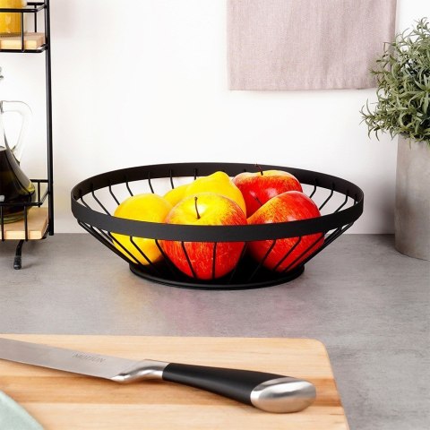 KOSZYK KOSZ NA OWOCE WARZYWA METALOWY CZARNY MISTY 28 CM NAVA 10-174-050