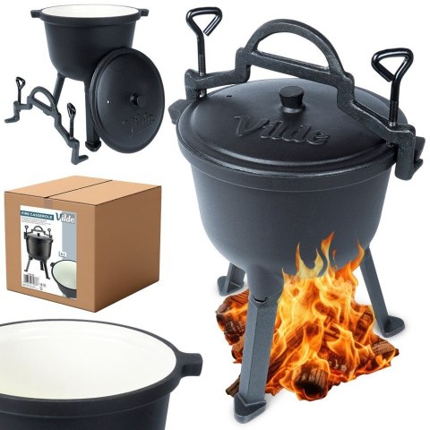 Kociołek żeliwny emaliowany na nóżkach z pokrywką CAST LINE 4L VILDE 199048