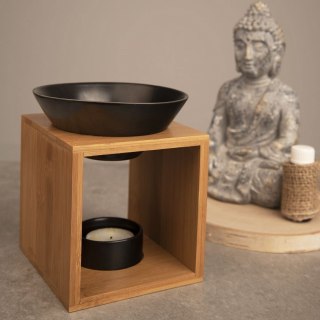 Kominek zapachowy bambusowy porcelanowy czarny BLACK 12x11x14cm ORION 822254