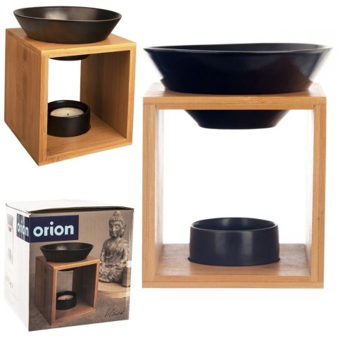 Kominek zapachowy bambusowy porcelanowy czarny BLACK 12x11x14cm ORION 822254