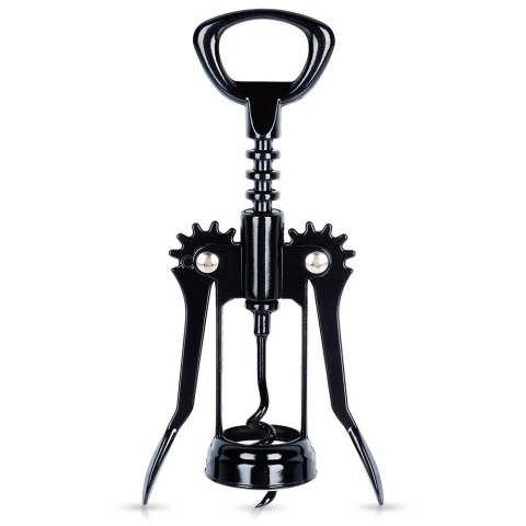 Korkociąg do wina otwieracz do butelek wina metalowy czarny 16cm VILDE 259686