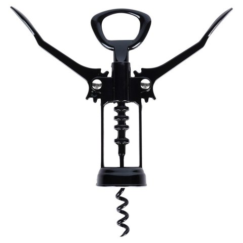 Korkociąg do wina otwieracz do butelek wina metalowy czarny 16cm VILDE 259686