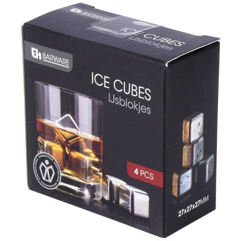Kostki lodu lodowe stalowe wielorazowe do chłodzenia drinków napojów EXCELLENT HOUSEWARE 259365
