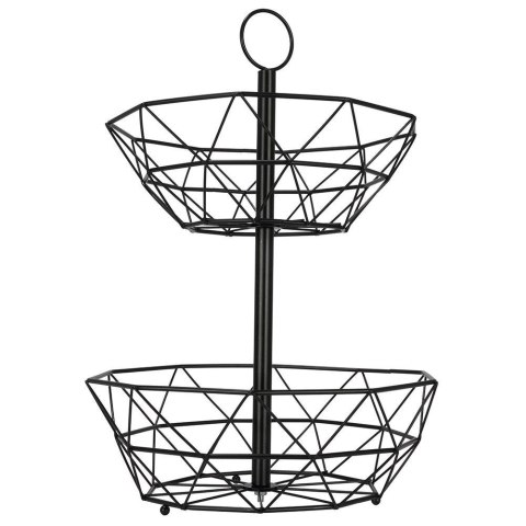 KOSZYK KOSZ NA OWOCE WARZYWA METALOWY CZARNY PIĘTROWY DWUPOZIOMOWY VILDE 229020