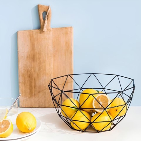 KOSZYK KOSZ NA OWOCE WARZYWA METALOWY CZARNY Z WIESZAKIEM VILDE 229019