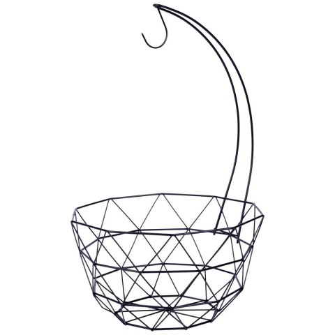 KOSZYK KOSZ NA OWOCE WARZYWA METALOWY CZARNY Z WIESZAKIEM VILDE 229019