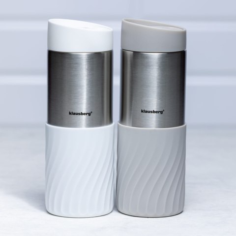 KUBEK TERMICZNY 400ML STAL NIERDZEWNA 18/8 KLAUSBERG BIAŁY KB-7635
