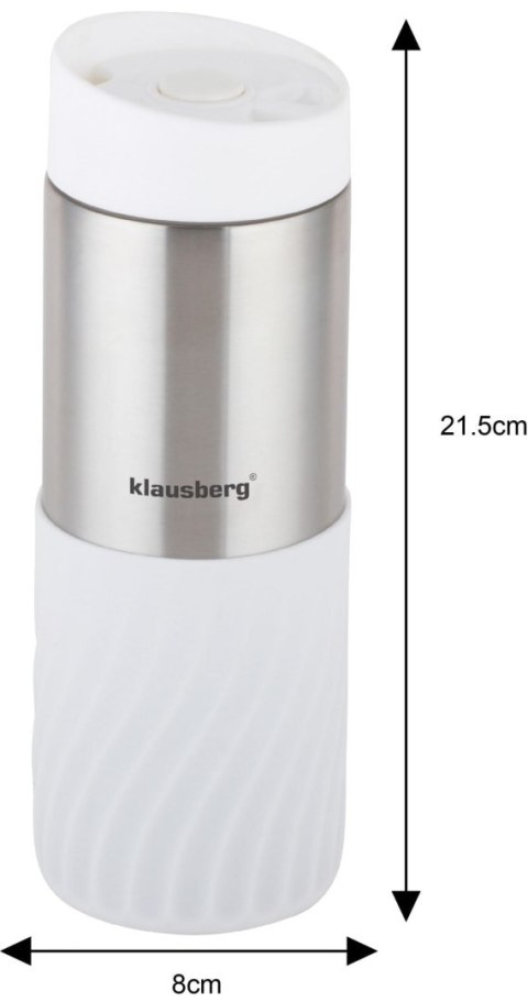 KUBEK TERMICZNY 400ML STAL NIERDZEWNA 18/8 KLAUSBERG BIAŁY KB-7635