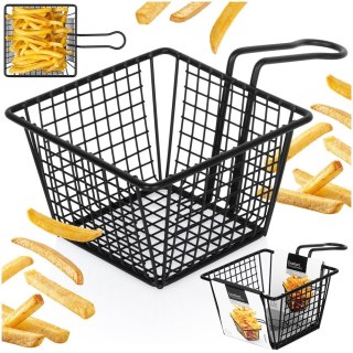 Koszyk na frytki do serwowania frytek metalowy czarny 22x13x8cm EXCELLENT HOUSEWARE 259730