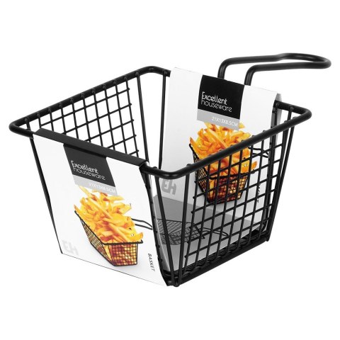 Koszyk na frytki do serwowania frytek metalowy czarny 22x13x8cm EXCELLENT HOUSEWARE 259730