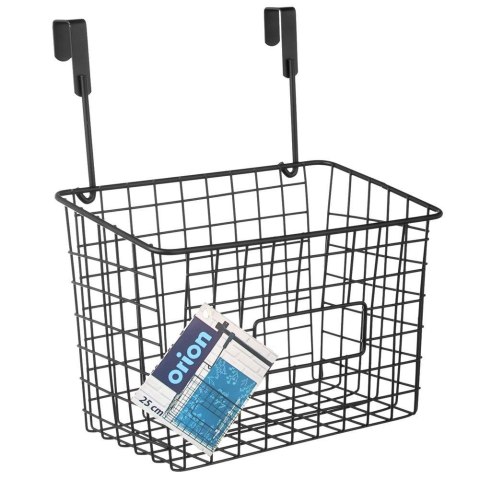 Koszyk zawieszany na drzwi szafki metalowy czarny 25x16x30cm RADKA ORION 540601