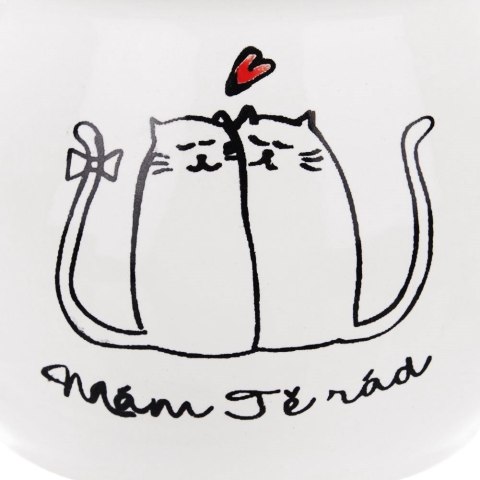 Kubek ceramiczny biały do kawy herbaty koty 300 ml ORION 128841