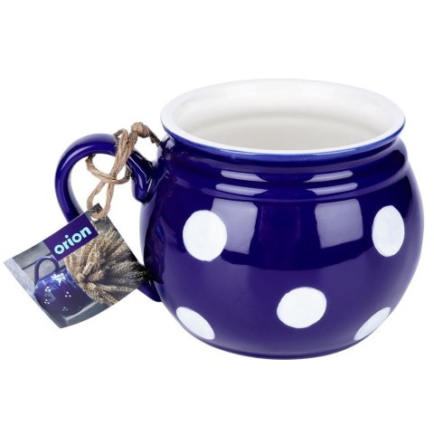 Kubek ceramiczny do herbaty grzanego wina niebieski w grochy duży 850 ml ORION 125645