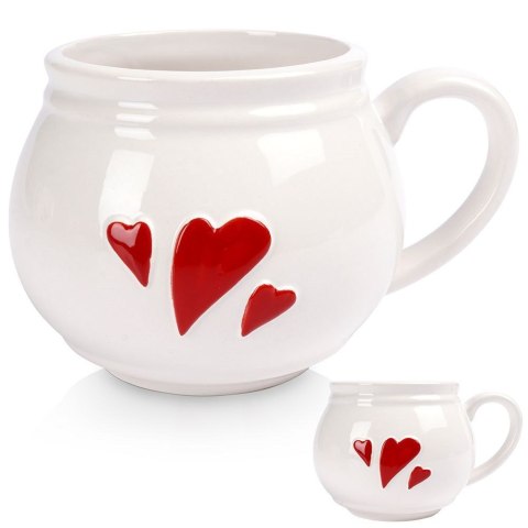 Kubek ceramiczny do kawy herbaty SERCE duży 430 ml ORION 129432