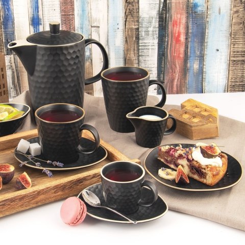 Kubek ceramiczny do kawy herbaty czarny TEA TIME duży 420 ml ORION 112185