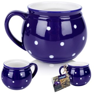 Kubek ceramiczny do kawy herbaty niebieski w grochy 200 ml ORION 125649