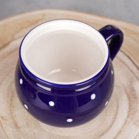 Kubek ceramiczny do kawy herbaty niebieski w grochy 200 ml ORION 125649