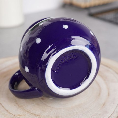 Kubek ceramiczny do kawy herbaty niebieski w grochy 200 ml ORION 125649