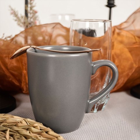 Kubek ceramiczny do kawy herbaty szary matowy ALFA 350 ml ORION 128861