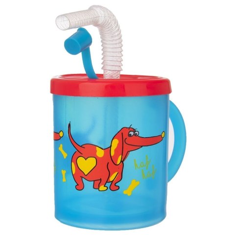 Kubek dla dziecka dzieci ze słomką pies 260 ml ORION 112276