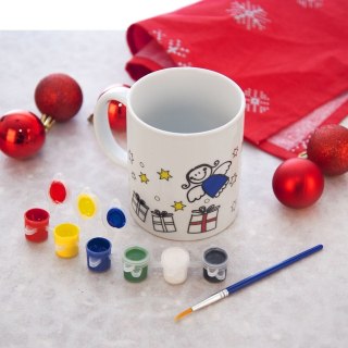 Kubek do malowania z farbkami porcelanowy choinka 350 ml ORION 129438