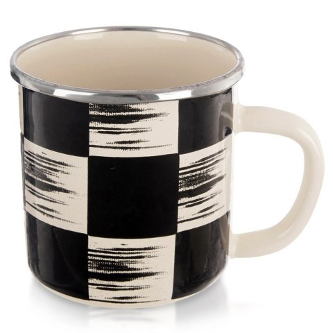 Kubek emaliowany do kawy herbaty SZACHOWNICA 400 ml ORION 112445