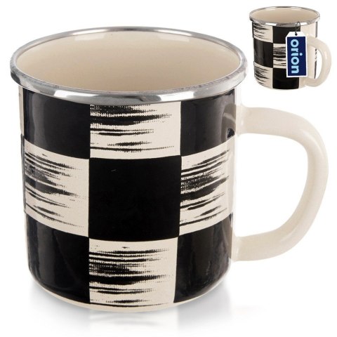 Kubek emaliowany do kawy herbaty SZACHOWNICA 400 ml ORION 112445
