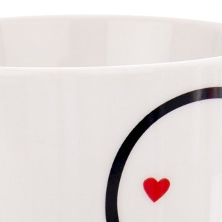 Kubek porcelanowy do herbaty kawy serce biały 380ml ORION 128805