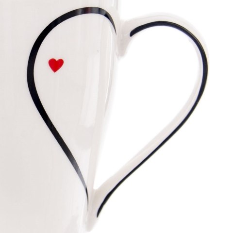 Kubek porcelanowy do herbaty kawy serce biały 380ml ORION 128805