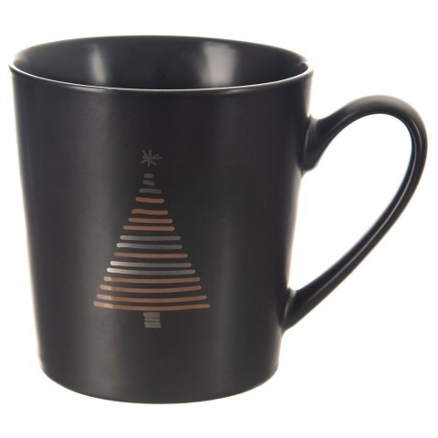 Kubek porcelanowy do kawy herbaty czarny choinka duży 500 ml ORION 129611