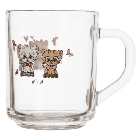 Kubek szklany z uchem do herbaty soku lemoniady kakao KOTEK 230 ml ORION 129460