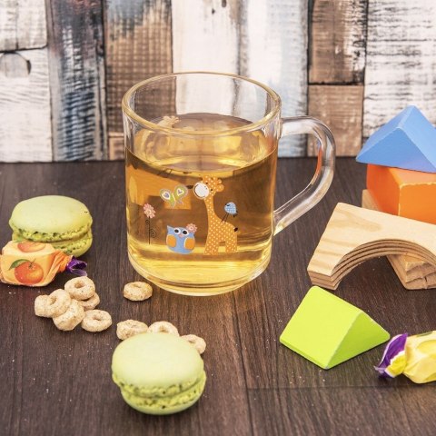 Kubek szklany z uchem do herbaty soku lemoniady kakao ŻYRAFA 230 ml ORION 129461