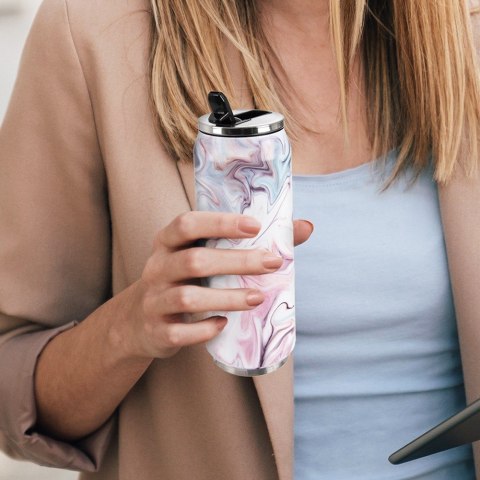 Kubek termiczny PUSZKA ze słomką rurką ustnikiem GLAMOUR 500 ml ORION 124828