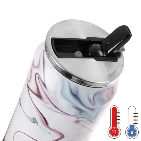 Kubek termiczny PUSZKA ze słomką rurką ustnikiem GLAMOUR 500 ml ORION 124828